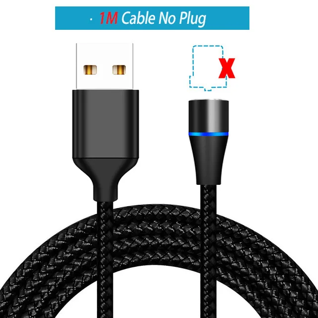 Only 1M Cable Магнитный кабель Micro Usb type-C для быстрой зарядки, 2 м, длинный зарядный провод для Xiaomi Mi9 Mi8 Se/lite A2 Redmi Note 7 6 Pro Y3 - Цвет: Only 1M Cable