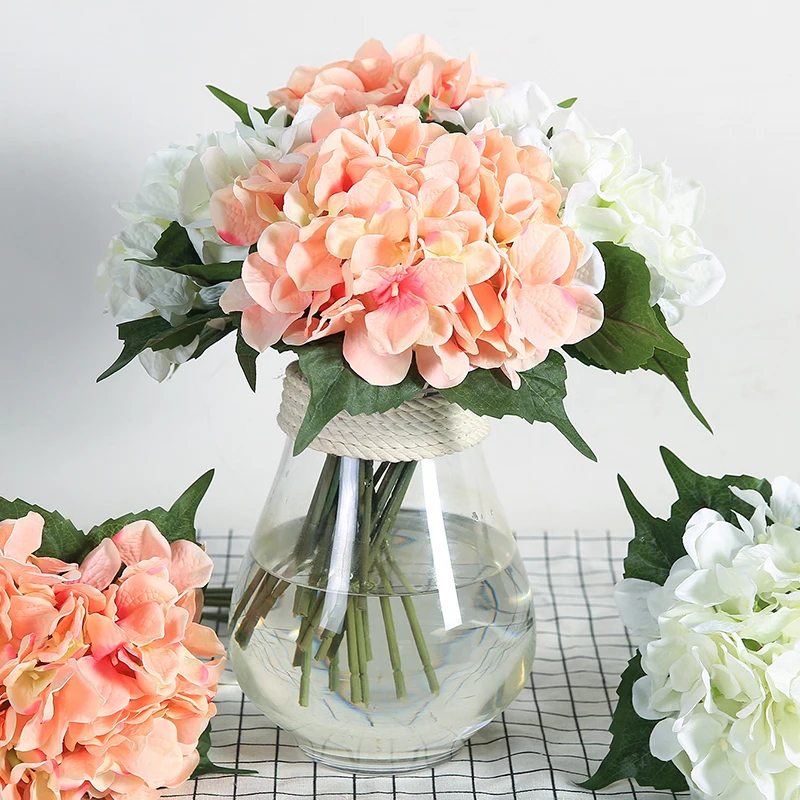 

6 Branch Silk Hydrangea Artificial Flower 6 Heads Bridal Bouquet Flower For wedding Valentine's Day Party home DIY Decoration