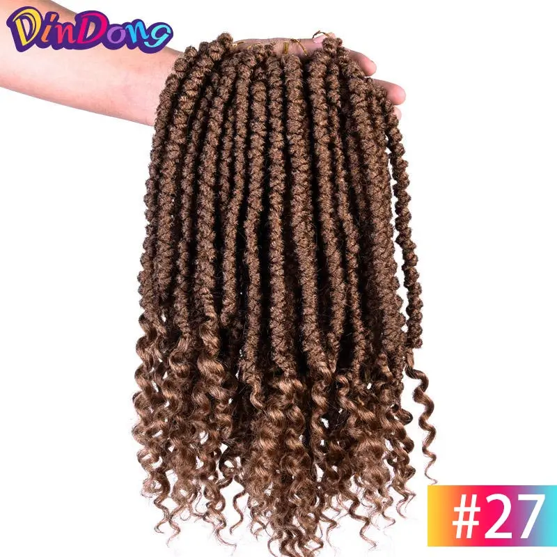 DinDong, 12 дюймов, 12 корней, Сенегальские крученые волосы, вязанные крючком, косички, волосы для наращивания, чистые синтетические волосы, плетение для женщин - Цвет: #27