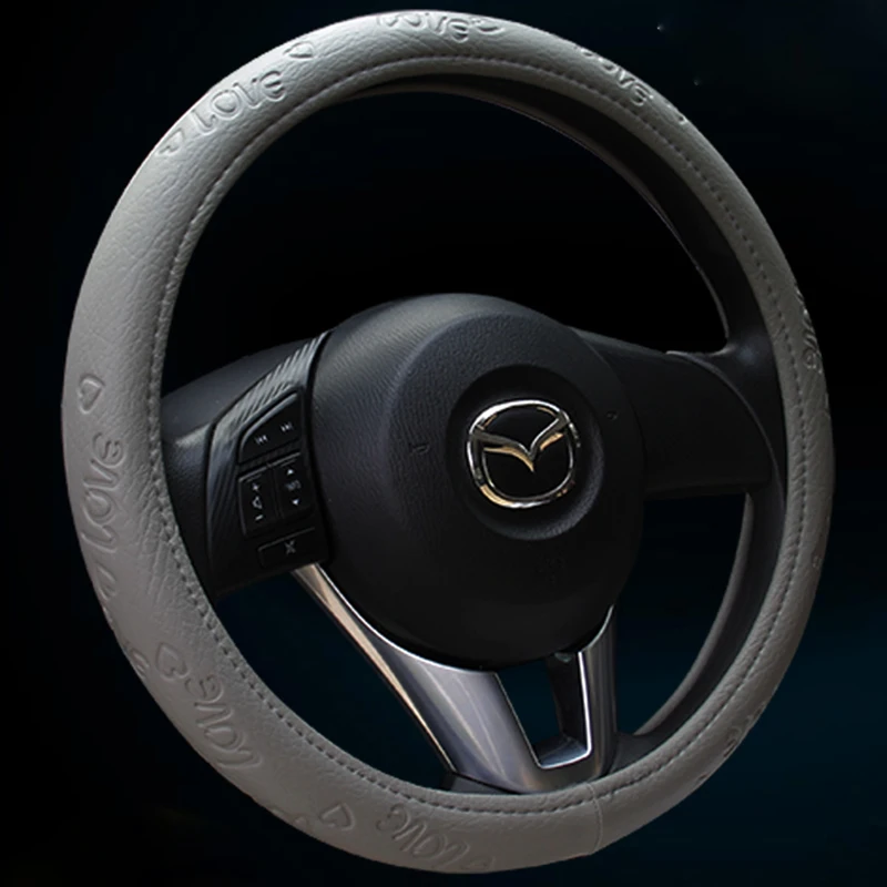 

KKYSYELVA Car Steering Wheel Covers 38cm/15inch Breathable Auto Steering-wheel Cover Interior Accessories