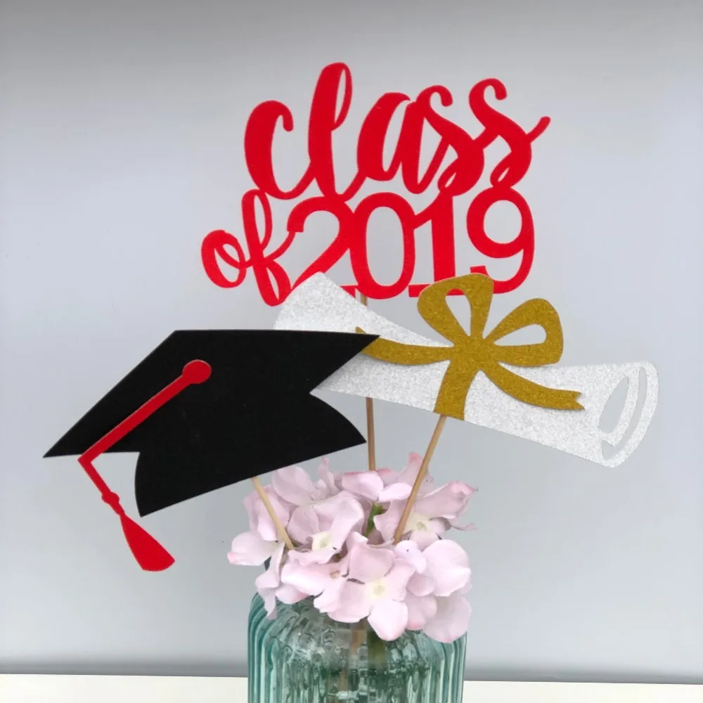 Centro de mesa de graduación Clase de 2019 decoración de fiesta de  graduación decoraciones de mesa de fiesta de graduación - AliExpress