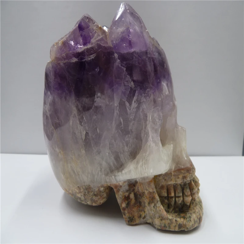 

NATURAL Amethyst QUARTZ CRYSTAL skull T118
