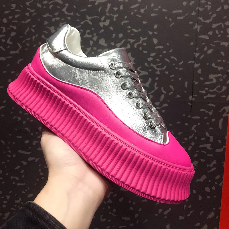 

Ladies sneakers 2019 new arrivals fashion Platform Hidden Wedge shallow white casual Leather shoes Women Flats shoes LM-39