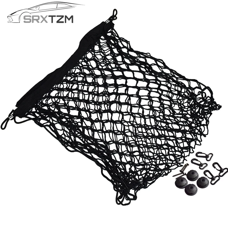 

SRXTZM Auto Seat Back Storage Mesh Bag Car Organizer Net Magic Sticking Holder Pocket Car Trunk Organizer Trunk Box Bag Net 1pcs
