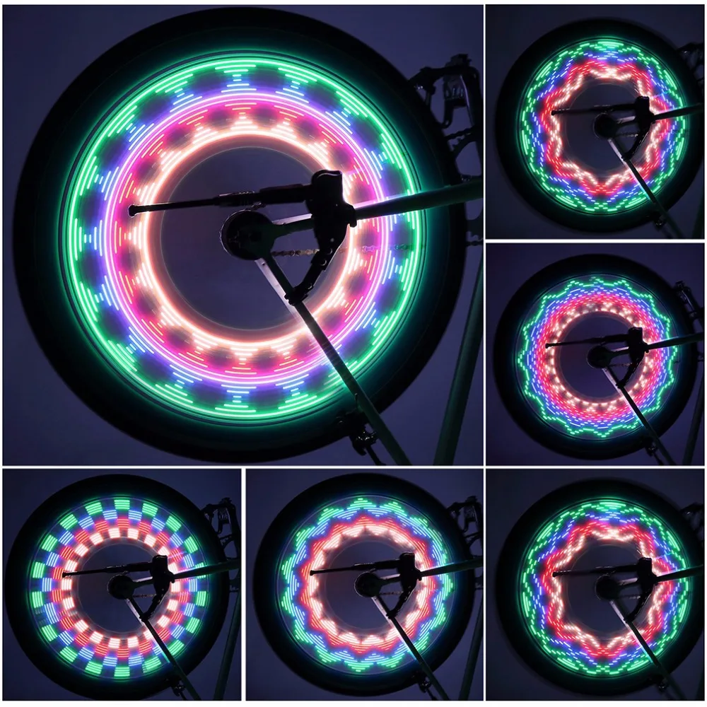 

Waterproof Colorful Rainbow 32 LED Wheel Signal Lights for Bikes Bicycles Fixed on Cycle Spoke Light Newest
