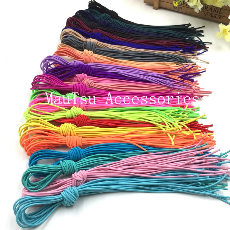 10PCS 2mm thickness 50.0cm length Assorted Colors Kids Elastic hair