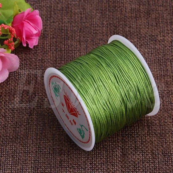 0,8 мм нейлоновый шнур китайский узел макраме, браслет плетеный шнур 45 м - Цвет: Fruit Green