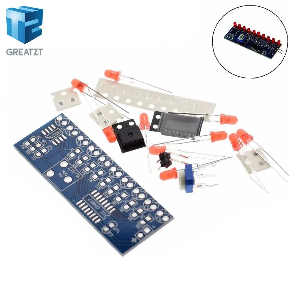 

GREATZT NE555+CD4017 Running LED Flow LED Light Electronic Production Suite DIY Kit