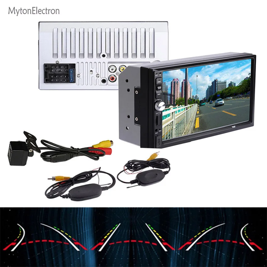 

Dynamic Trajectory Steering wheel control Car Wireless Rear Backup parking camera Bluetooth Audio Touch screen Radio Stereo MP5