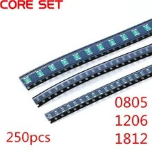 Сбрасываемые предохранители комплект 25 шт. X 10 шт. = 250 шт. 1812 1206 0805 SMD самовосстановительные предохранители в ассортименте упаковки 0.1A-3.5A