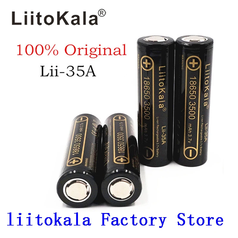 Аккумуляторная батарея LiitoKala Lii 35A, 3,7 В, 18650, 3500 мАч, 10 А|rechargeable battery|battery abattery for | АлиЭкспресс