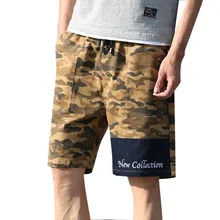 Камуфляж Хлопковые Бриджи Для мужчин Открытая Летняя обувь Повседневное свободная, с принтом в виде надписи короткие мужские брюки брендовая одежда Masculino Азиатский Размеры D1