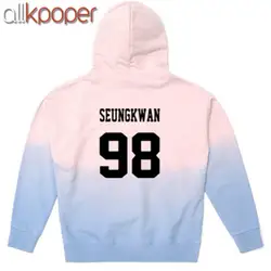 ALLKPOPER KPOP Seventeen 17 градиент с капюшоном номер толстовка унисекс розовый свитер хоши Джошуа корейские вентиляторы Толстовка поддержки