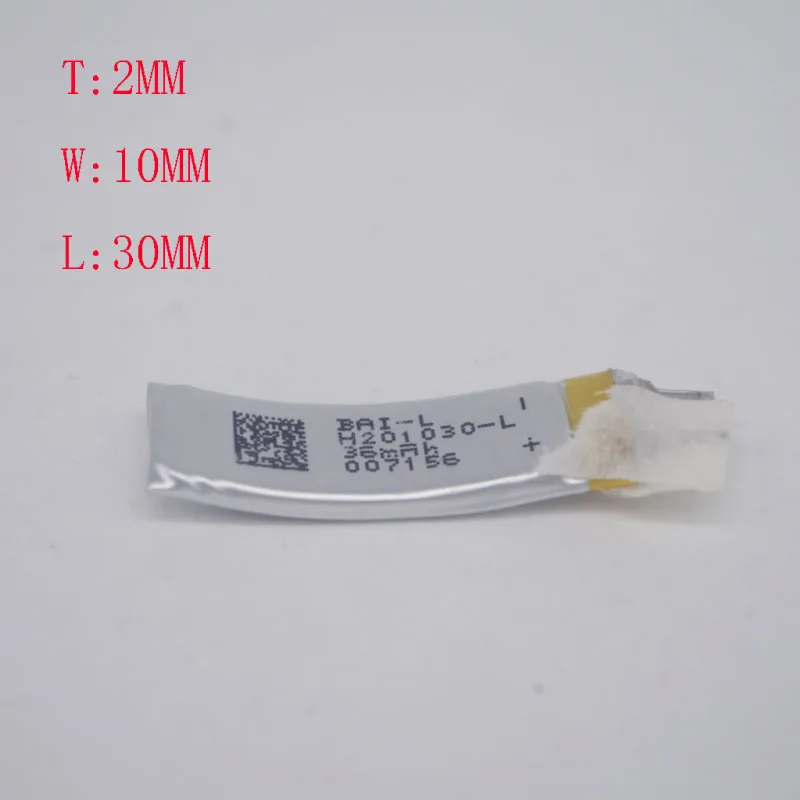

3.7V lithium battery 201030 mobile hand ring battery miniature machine battery curved arc battery