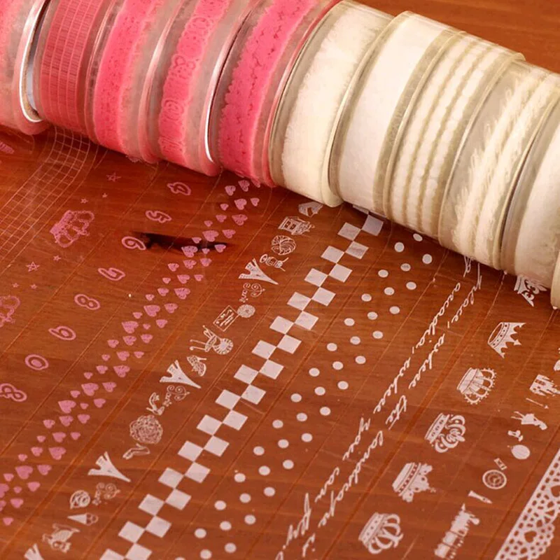 

DIY Transparent Lace Washi Tape Masking Tape for Scrapbooking Photo Album Home Decoration Roll Tape Decorative Scotch Tape