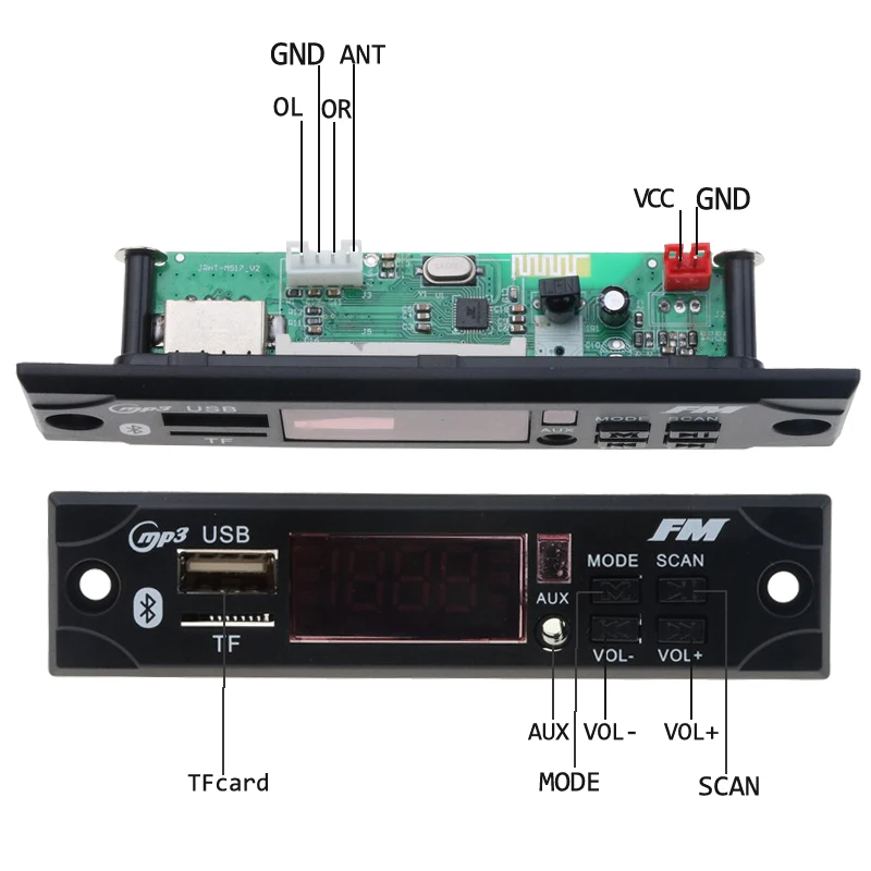 Автомобильный аудио USB TF fm-радио Модуль цветной экран беспроводной Bluetooth 5 в 12 В MP3 WMA декодер доска MP3-плеер с пультом дистанционного управления