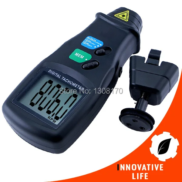 Digital 2 in 1 LASER Sensor Photo & Contact Tachometer Tach 99 999 RPM