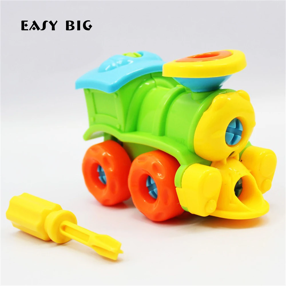 

EASY BIG Educational Children Model Building Kits Basic Simple Trains Model Toys For Boys With Screw-Driver Tools TH0021