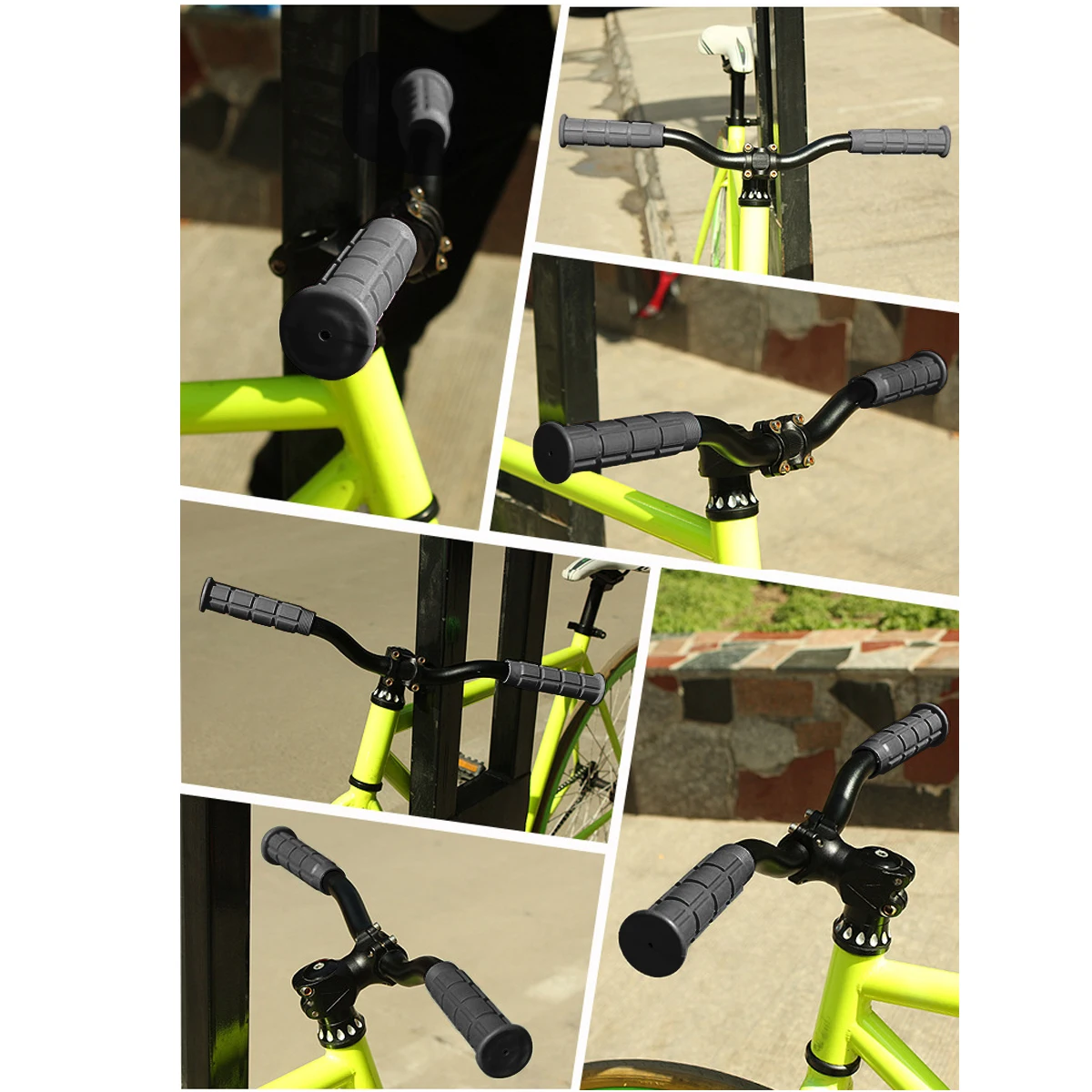 2pcs Bicycle Handlebar Grips Mountain Bike Soft Rubber Non-Slip Handlebar Grip(Green