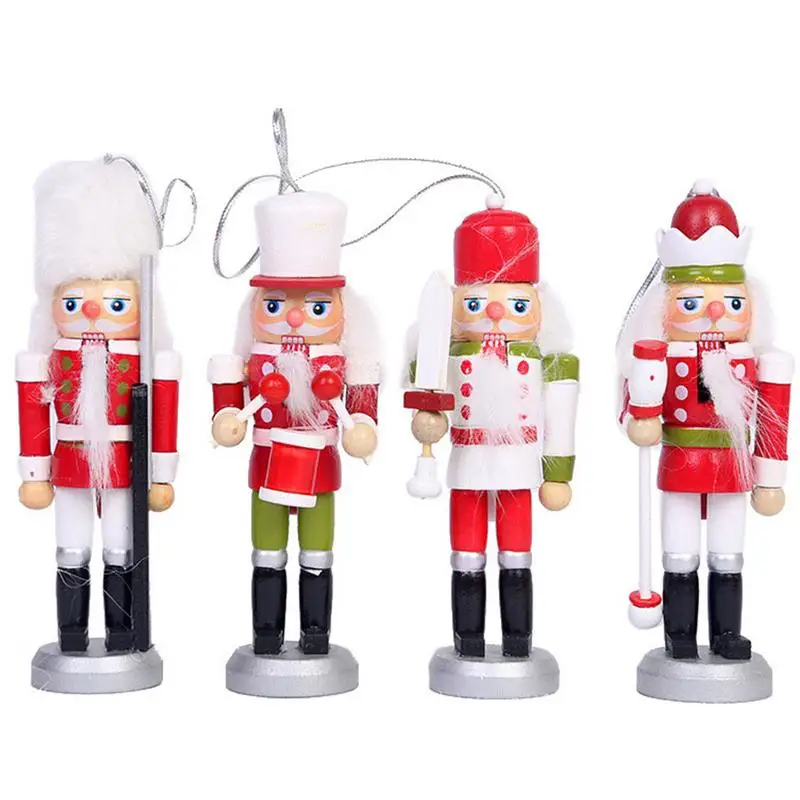 

11Style Creative Nutcracker Puppet Desktop Gifts Toy Decor Wood Handmade Christmas Ornaments Drawing Walnuts Soldiers Band Dolls