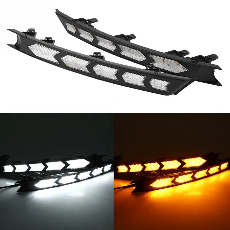 

1 Pair Car Daytime Running Light Turn Signal Dual Model DRL LED Lights for Mazda CX-5 2017 White and Yellow