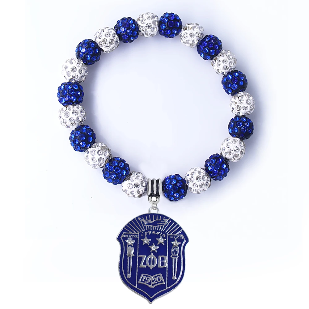 Новый большой размер ZETA PHI BETA sorority значок щит Шарм браслет для греческого