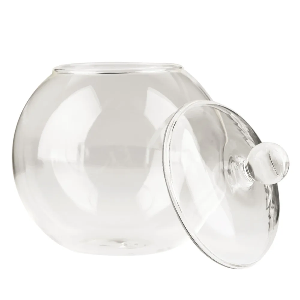 

Glass Vase 1 set Diameter 10 cm Transparent Micro Meaty Bryophytes Landscape Bottle With Cover Home Wedding Decor Craft Gif