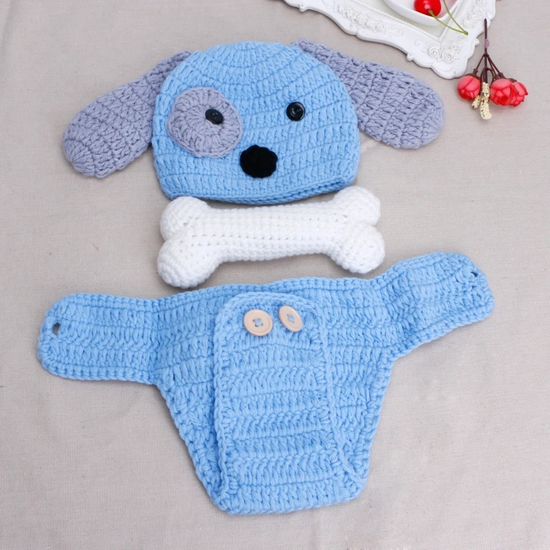 

Newborn Photography Props Lovely Dog Costume Set knitting studio photography