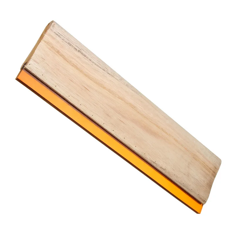 1X 35cm Flat Head Wood Handle Scraper Silk Screen Printing Squeegee Blade for Printing Scraper Scratch Board Tools
