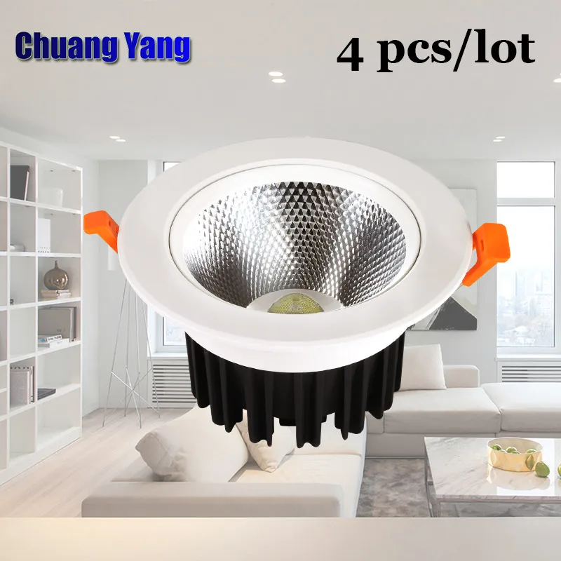 

4PCS/LOT Super Bright 5W 10W 15W Recessed Led Downlight Round Led Spot Lights for Home Mini Celling Spotlight Lamps