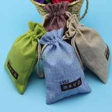 100 шт/партия джутовых/льняных подарочных мешков на шнурке для туалетных принадлежностей/упаковки кофейных зерен, размер быть настроен, различные цвета