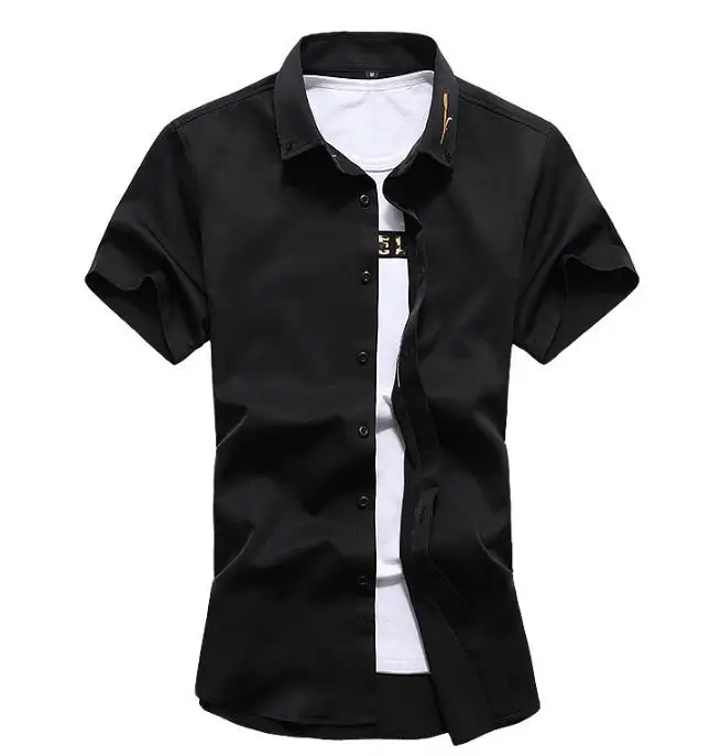 Летняя рубашка Новый Вышивка цветочные рубашки Для мужчин; короткий рукав d Топы Для мужчин футболка с коротким рукавом Повседневное топы