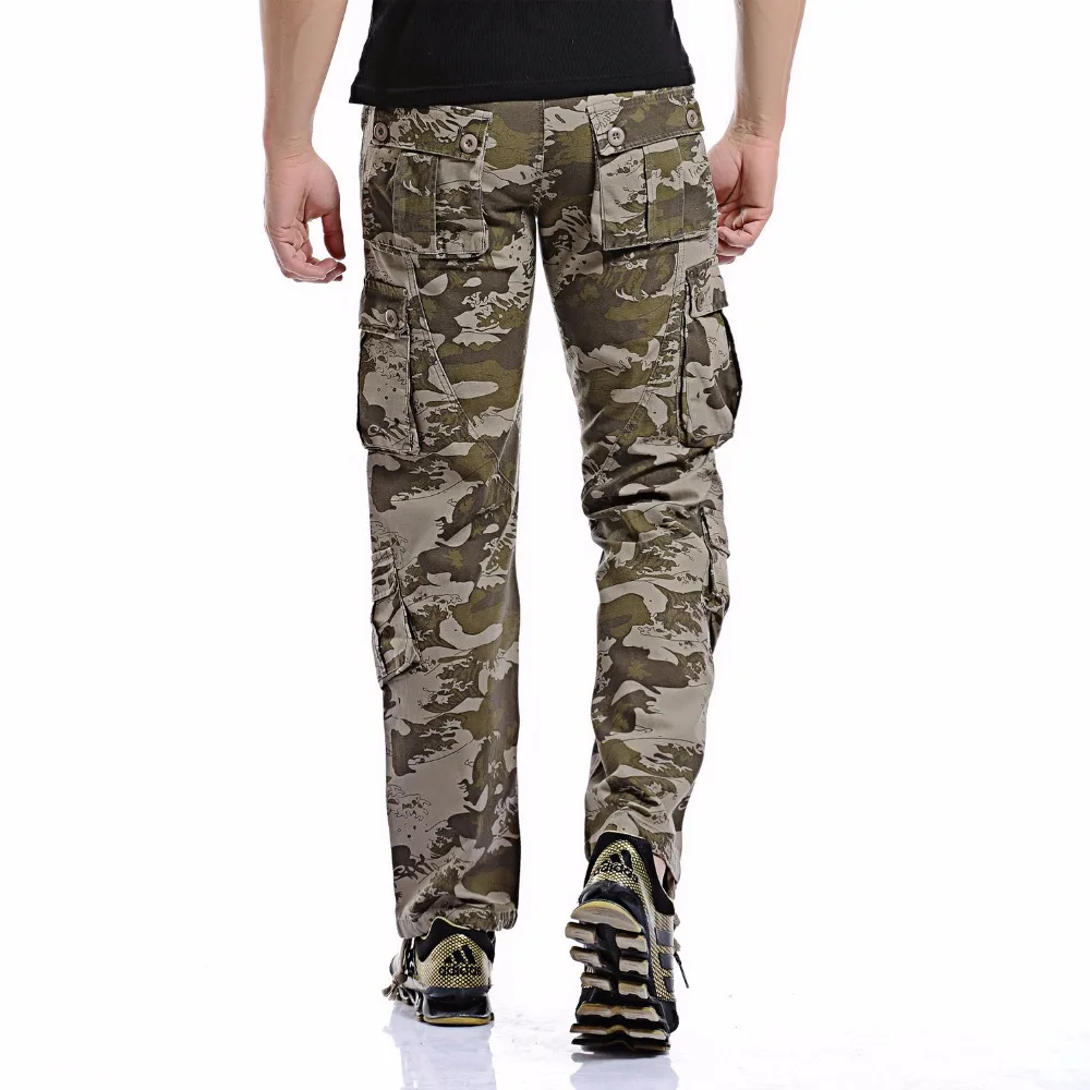 2019 Men/'s Casual Combat Cargo Pants British Style Camouflage Pants Trousers