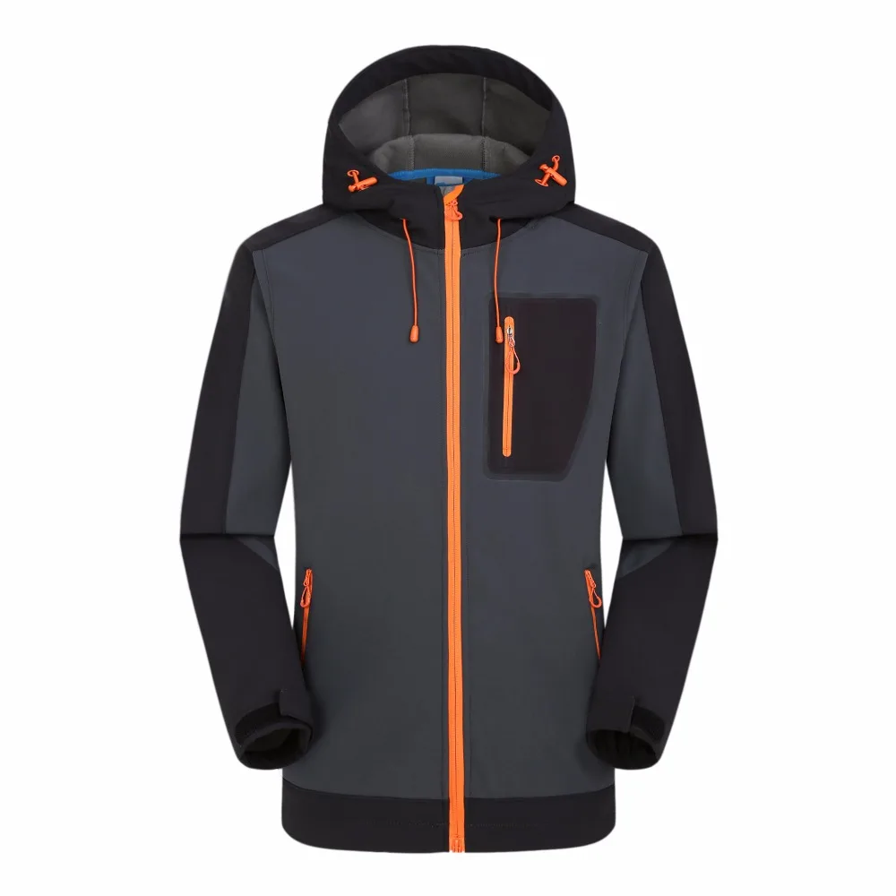 

Men Outdoor Softshell Jacket Hooded Male Winter Skiing Hiking Fleece Jackets Cold Winter Waterproof Hunting Softshell Jackets