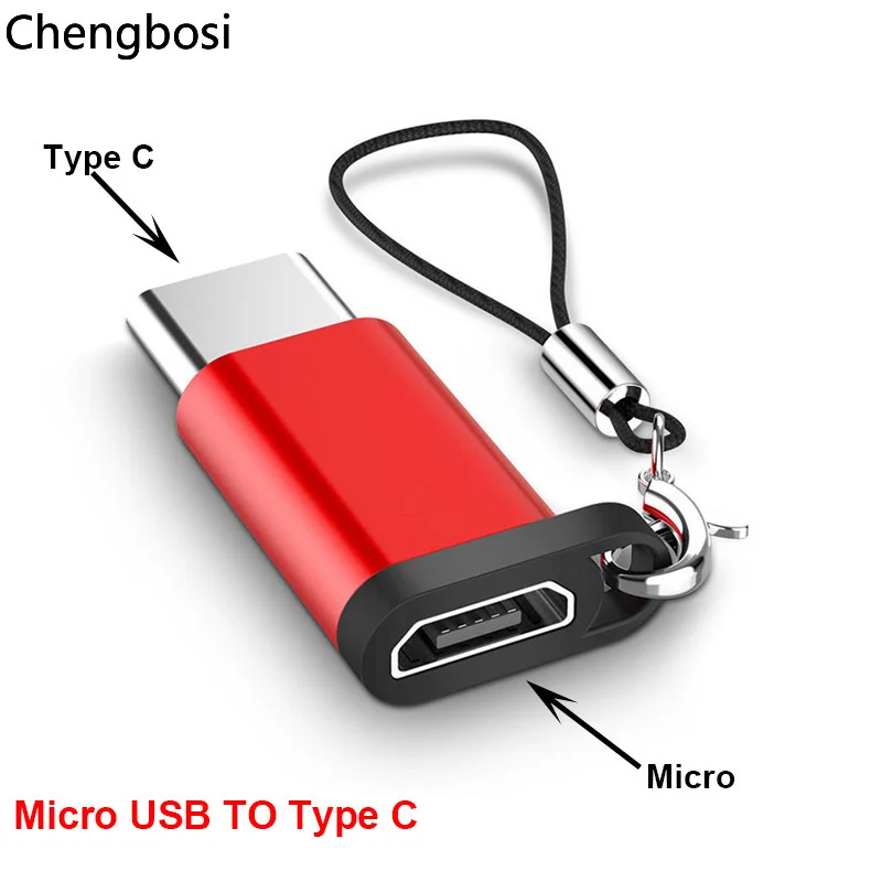 

Aluminium Alloy Micro USB To Type C Adapter Converter Connector for Phone Tablet with Lanyard Phone Accessories For Xiaomi