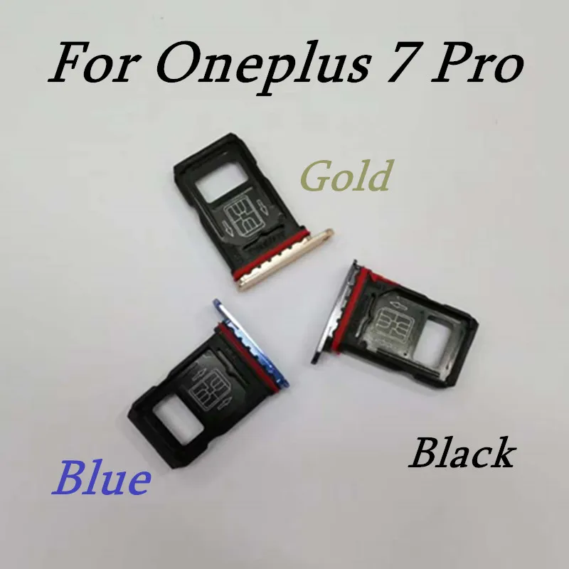 

Original For Oneplus 7 Pro Sim Tray Micro SD Card Holder Slot Parts Sim Card Adapte three color