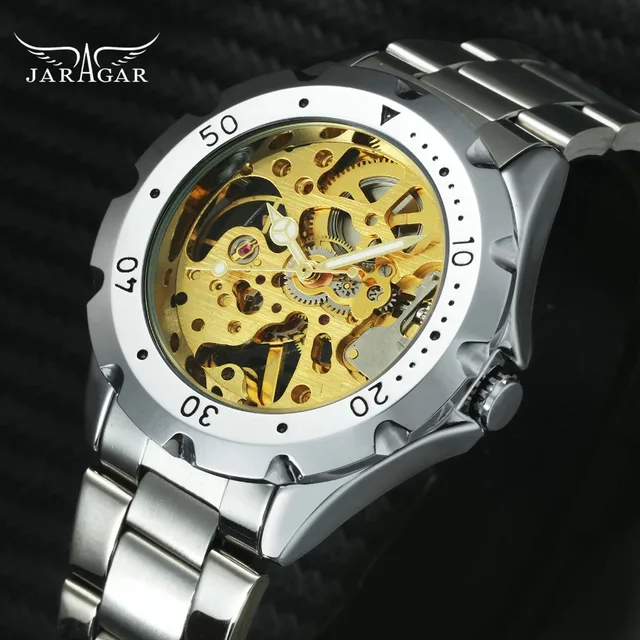 FORSINING Unisex Mechanical Hand Wind Watch Gold Skeleton Dial Vintage Design St FORSINING Unisex Mechanical Hand Wind Watch Gold Skeleton Dial Vintage Design St