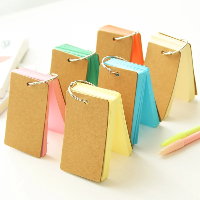 Mini memo pad Kraft cover Loose paper note Color book for learning