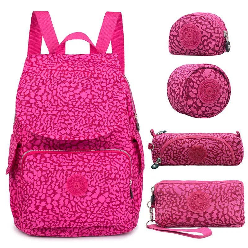 ACEPERCH Повседневный нейлоновый школьный рюкзак для девочки подростка для ноутбука женский рюкзак, Mochila Feminina - Цвет: 5 pieces Leopard