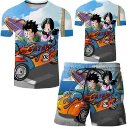 Для мужчин пляжные шорты Комплект Лето 2019 г. Мода повседневное хип хоп 3D принт футболка Dragon Ball футболка комплект S-6XL Бесплатная доставка CBUCYI