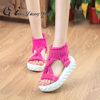 

shoes Women Sandals 2018 Summer shoes Sandals on the platform flip flops gladiator Bottom Women Shoes footwear heele QIAOJINGREN