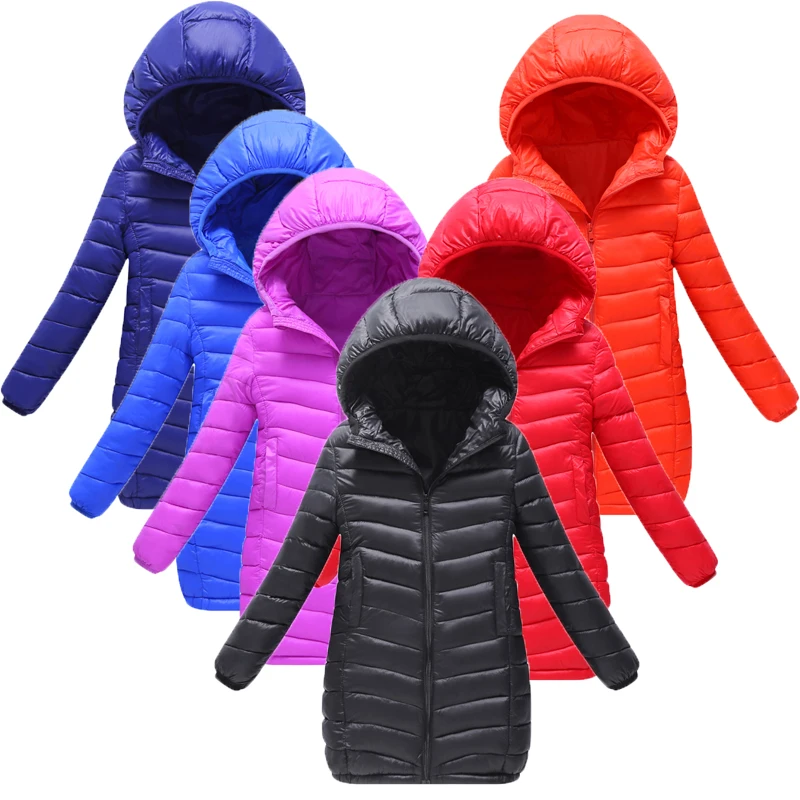 Г. Зимние Теплые Длинные куртки для девочек Детская однотонная верхняя одежда, пальто теплые куртки с хлопковой подкладкой для маленьких мальчиков и девочек