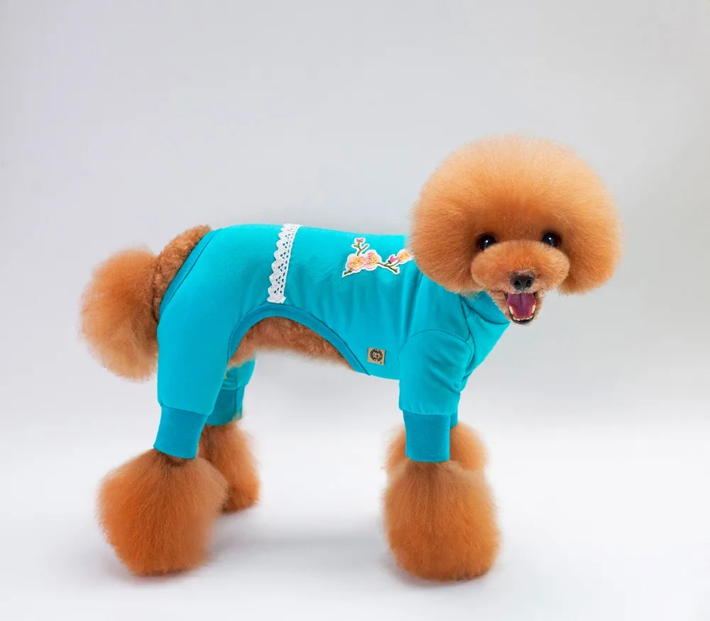 P27 Новое поступление Pet однотонные хлопковые пижамы маленькая собака Кот комбинезон пальто рубашка одежда для чихуахуа костюм для щенка