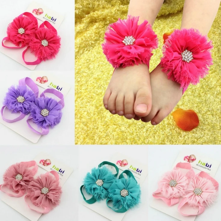 Цветочные Носки для маленьких девочек; сандалии со стразами; милая летняя обувь для малышей; реквизит для фотосессии;