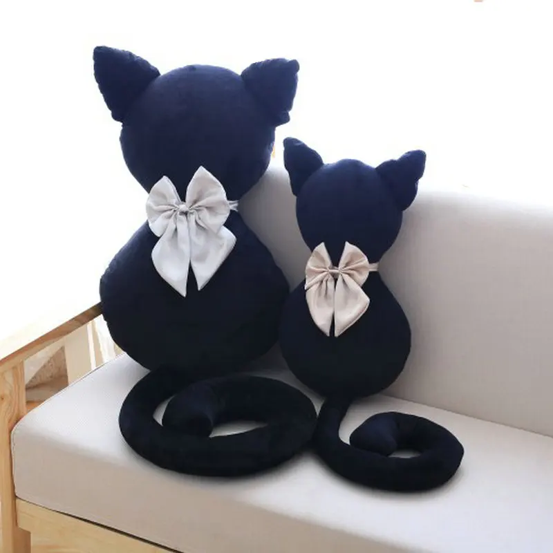 Cat back Plush Cushion Stuffed black cat Contracted design White Cat
