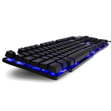 

Original Russian English Version Gaming Keyboard Red/Purple/Blue LED 3 Color Backlit Multimedia Ergonomic for Large-Scale Gam