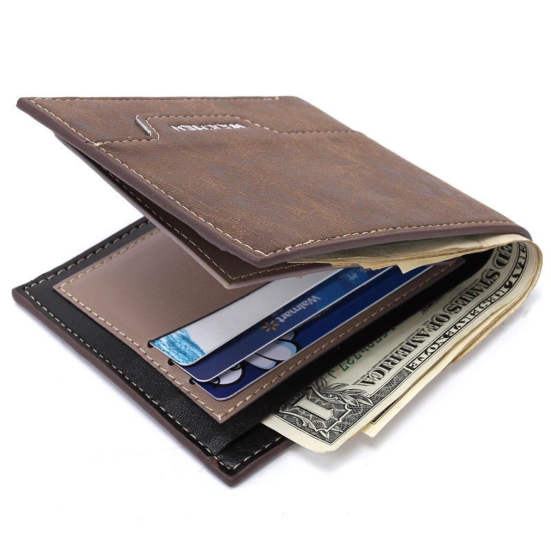 Men wallets famous brand Top Quality PU leather wallet men male purse