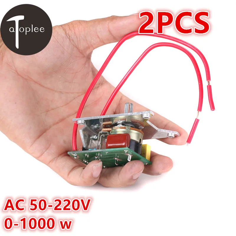 

2PCS AC220V 1000w Two-way Imports Power SCR Electronic Dimmer Regulator Speed Temperature Voltage Adjust Controller