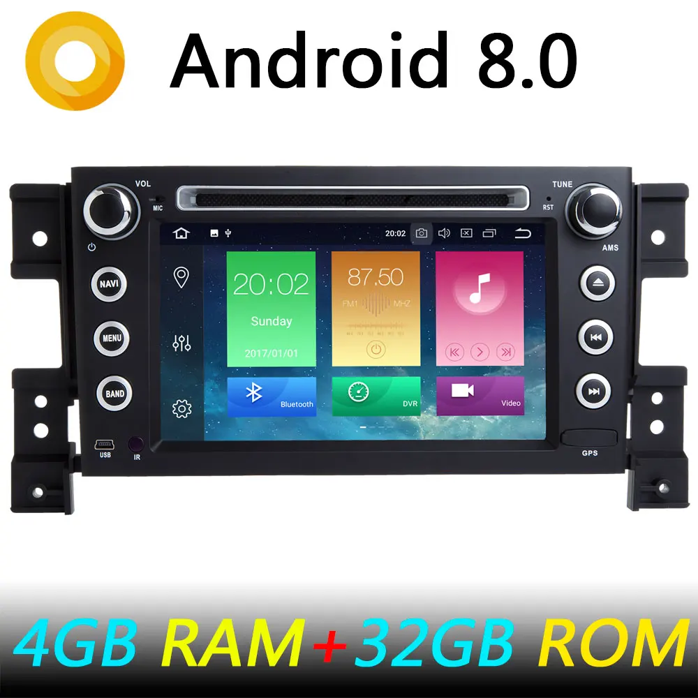 Sale 7 Inch Octa Core CPU 4GB RAM Android 8.0 Car DVD Player For SUZUKI GRAND VITARA 2005-2012 Car Radio Stereo GPS Multimedia 0