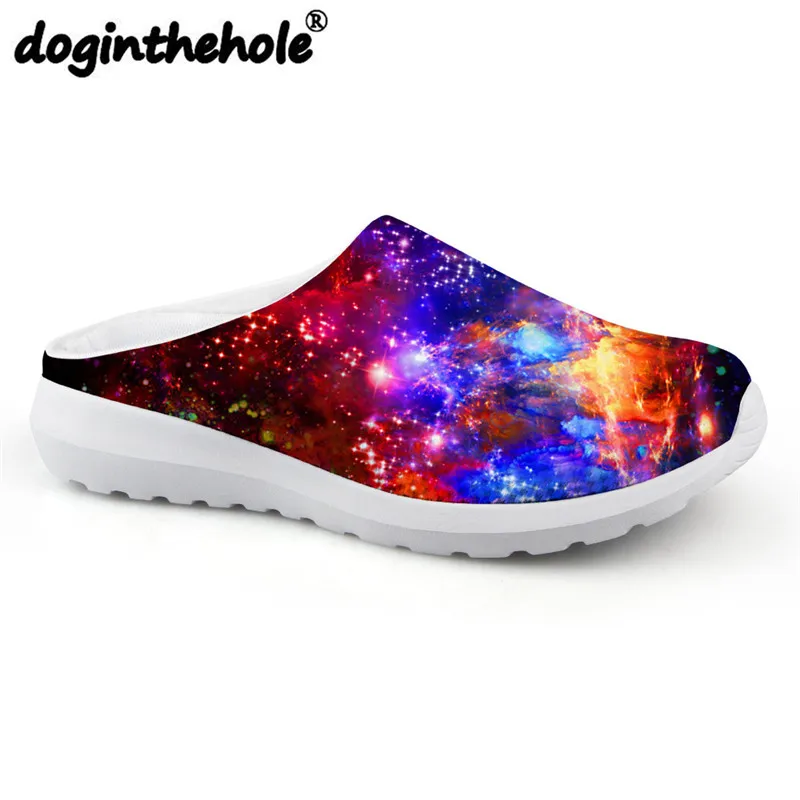 

doginthehole Mens Sport Sandals Galaxy Space Printing Beach Shoes Men Sport Slipper Flats Comfortable Outdoor Zapatos Mujer 2018